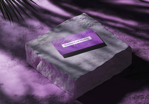 Stone Surface Business Card Mockup