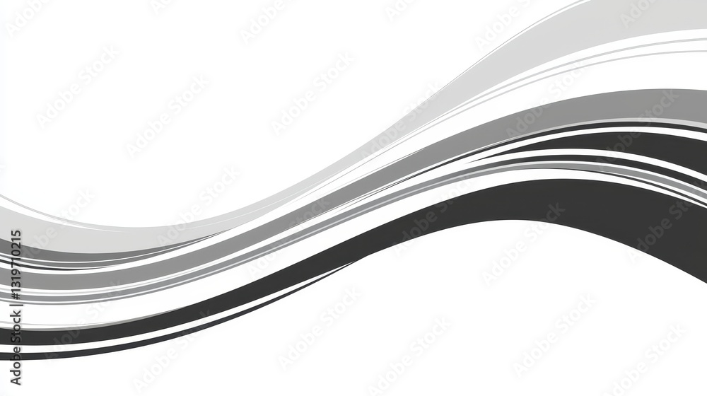 Poster black and white image of a wave with a white background. the image has a sense of movement and energ