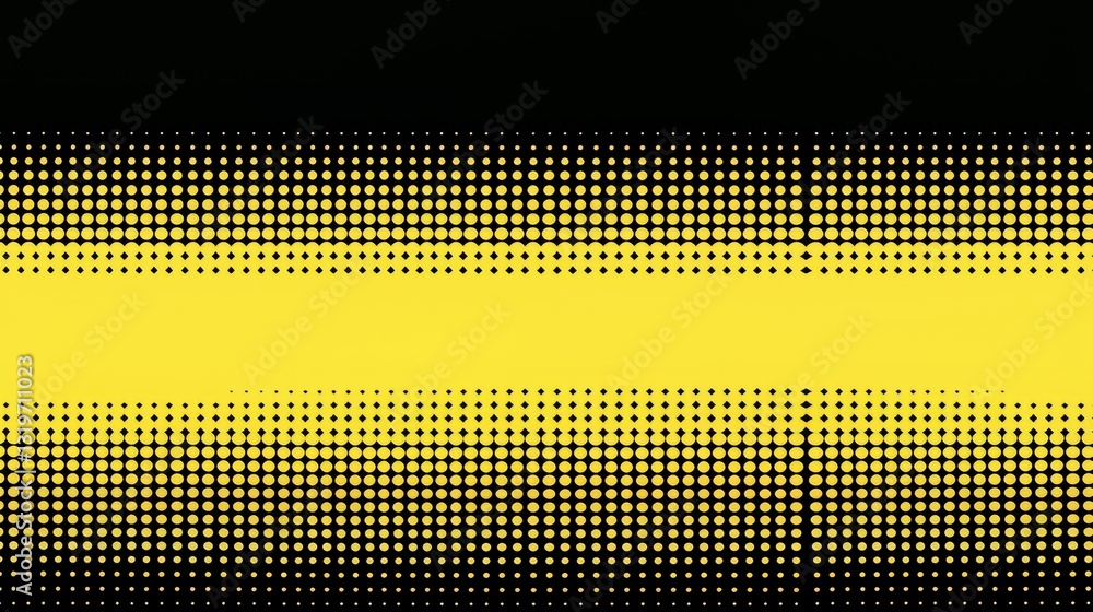 Aufkleber black and yellow line with dots is shown. the line is made up of many small dots, and the yellow and
