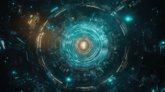 AI-Driven Quantum Processor Visualizing Complex Components
