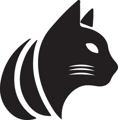 Vector cat silhouette black and white	