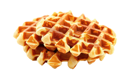 belgium waffle isolated on transparent background