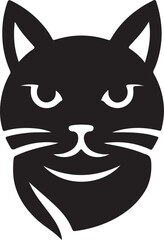 Vector cat silhouette black and white	