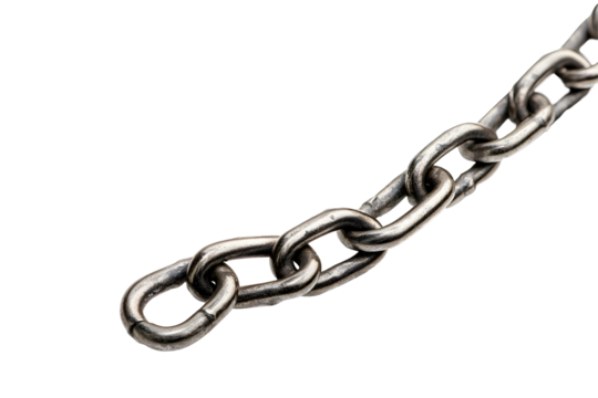 Metal chain placed on white or transparent background with clipping path - Powered by Adobe