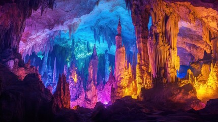 Enchanted Cave: A Symphony of Colors and Stone