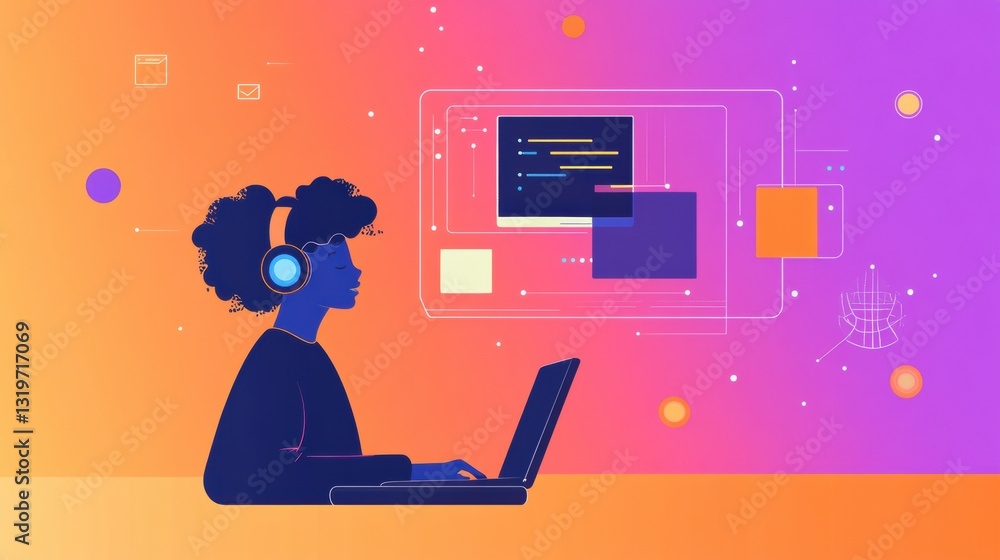 Leinwandbilder virtual learning experience with ai support enhancing student engagement and interaction in a modern