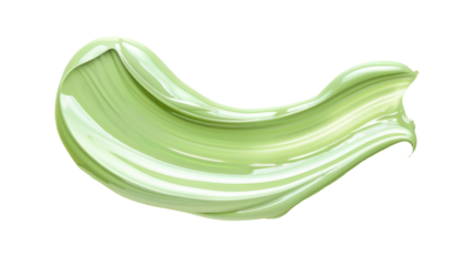 Creamy mint green balm or mask for all skin types or hair even hand and foot isolated on transparent background