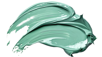 Creamy mint green balm or mask for all skin types or hair even hand and foot isolated on transparent background