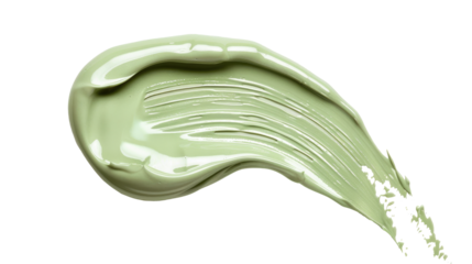 Creamy mint green balm or mask for all skin types or hair even hand and foot isolated on transparent background