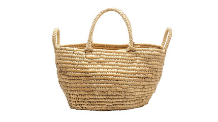 Obraz premium Stylish straw bag isolated on transparent. Summer accessory
