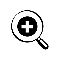 Fototapeta premium Medical magnifier icon illustrating health concepts, clean design