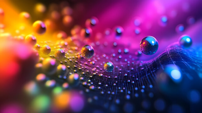Quantum dots in electronics enhancing display screens, offering vibrant colors and energy efficiency. Vibrant Phosphor. Illustration