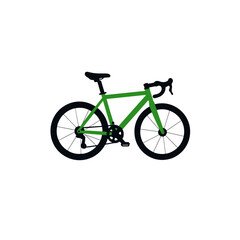 Fototapeta premium Bicycle sleek black and green vector icon, modern aesthetic design