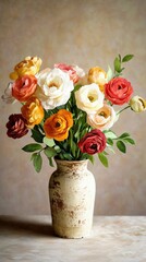 Synthetic flowers in a vintage vase create a timeless elegance, enhancing any space with their charm