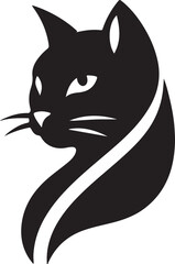 Vector cat silhouette black and white	
