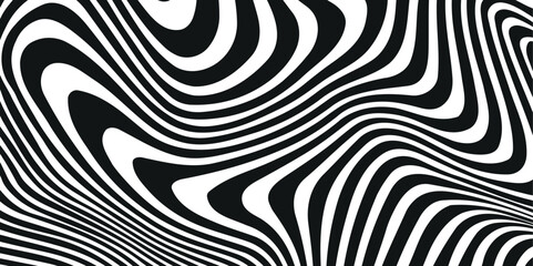 Black waves Lines on White Background, Black stripes on white background.	