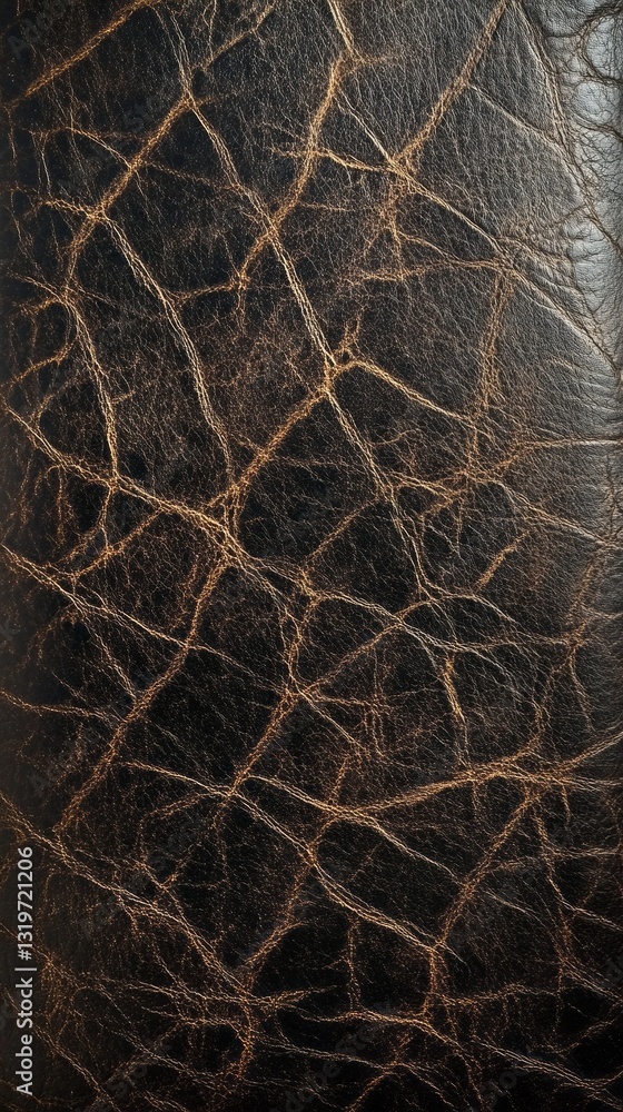 Aufkleber close-up of deep black leather featuring unique, mesmerizing patterns that highlight the material's 