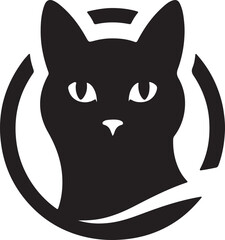 Vector cat silhouette black and white	