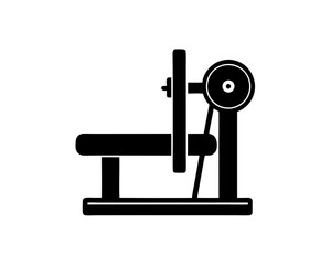 creative details bench press machine icon vector Illustration