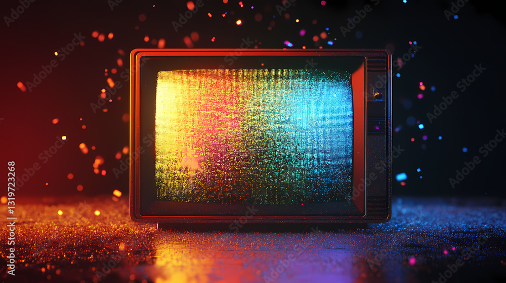 Canvas Prints a black background provides contrast to the vibrant texture and depth of field of a crt screen. vibr