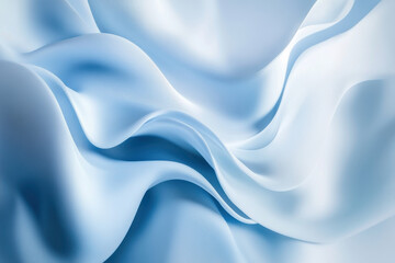 Obraz premium Abstract composition with smooth brush strokes in light blue and white evoking calmness and depth