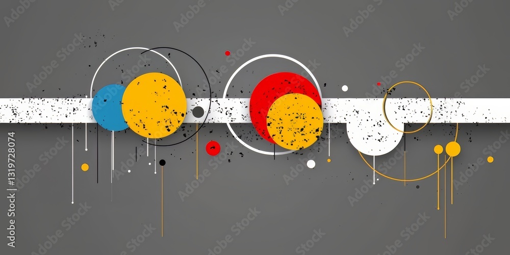 Fototapete colorful abstract design with circles and squares. the circles are in various sizes and colors, and 