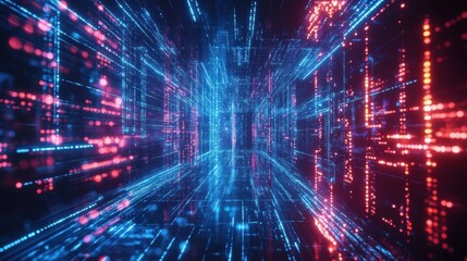 Fototapeta premium AI-Powered Deep Learning System Analyzing Massive Data