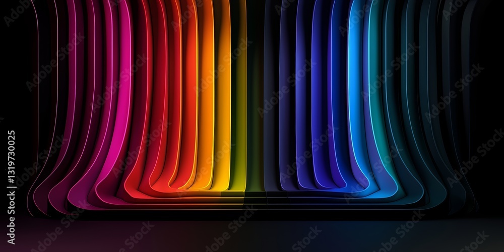 Aufkleber colorful display of rainbow stripes. the colors are bright and vibrant, creating a sense of energy a