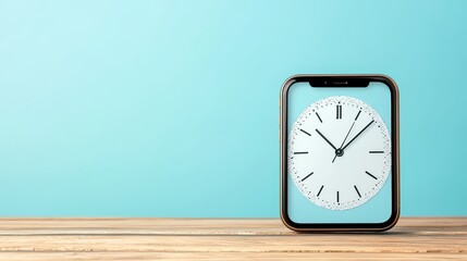 Digital Time Reminder Concept on Smartphone Display Against a Minimalist Background