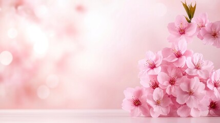 Fototapeta premium Delicate Pink Blossom: A Springtime Serenade