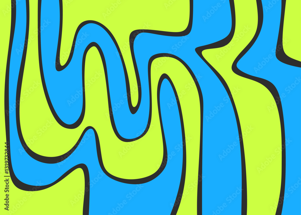 Aufkleber abstract background with wavy line pattern. simple oil painting pattern