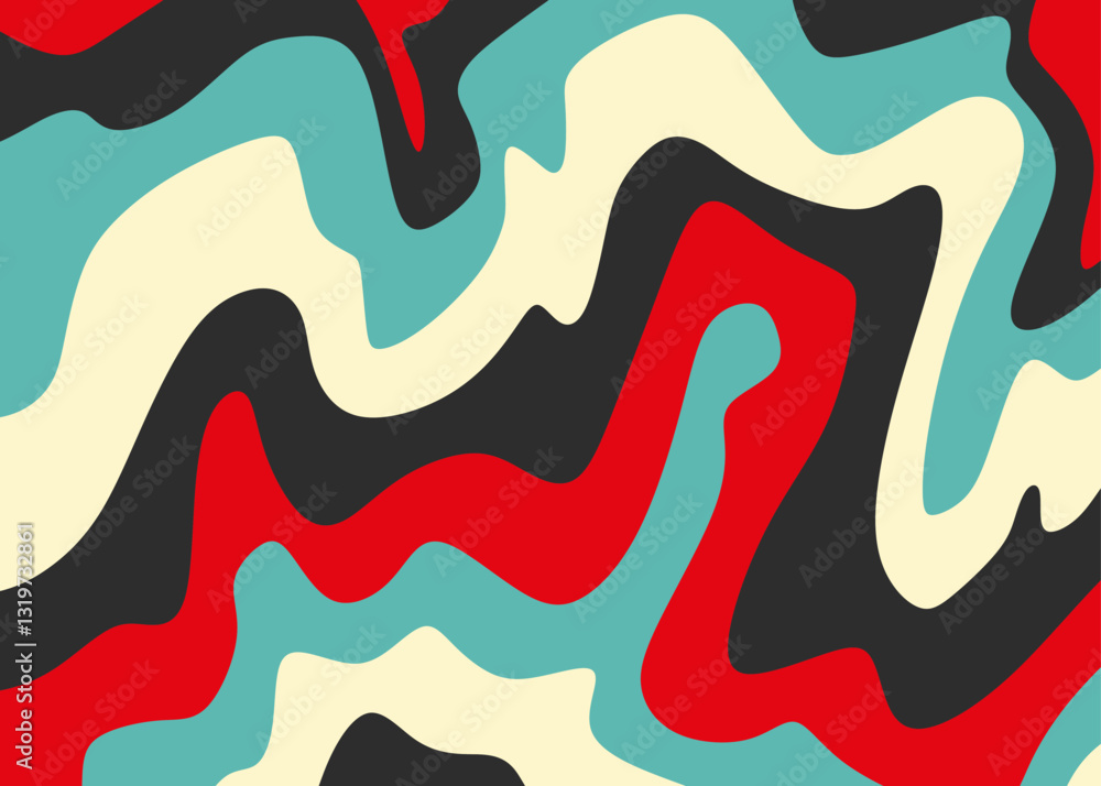 Aufkleber abstract background with wavy line pattern. simple oil painting pattern