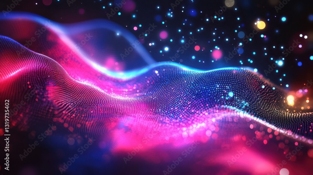 Poster cryptocurrency blockchain network background. bright glowing symbols. futuristic big data informatio