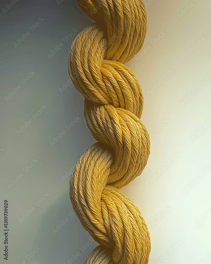 Aufkleber strong knotted rope serves as an anchor in a serene and minimalistic setting