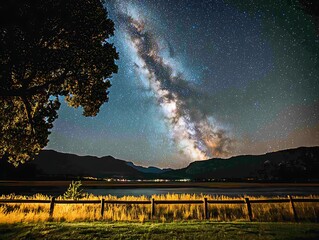 Milky Way over Mountain Lake.