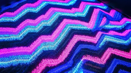 A vibrant colorful textured zigzag pattern creates visual interest