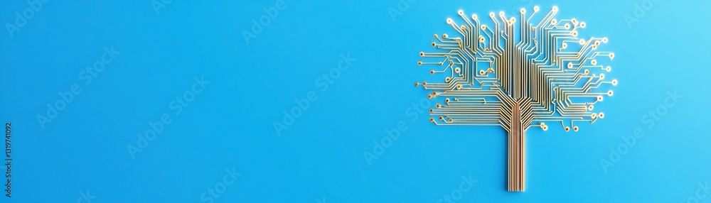 Aufkleber tree of innovation concept with branches representing technology and growth on blue background