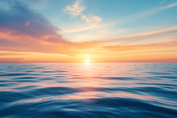 Obraz premium sunset over the sea, relaxing and calm sea view , ocean water and sun