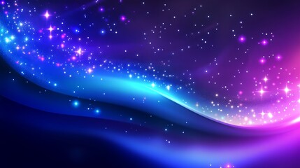 Obraz premium Colorful abstract background with flowing waves and sparkling stars creating a dreamy atmosphere