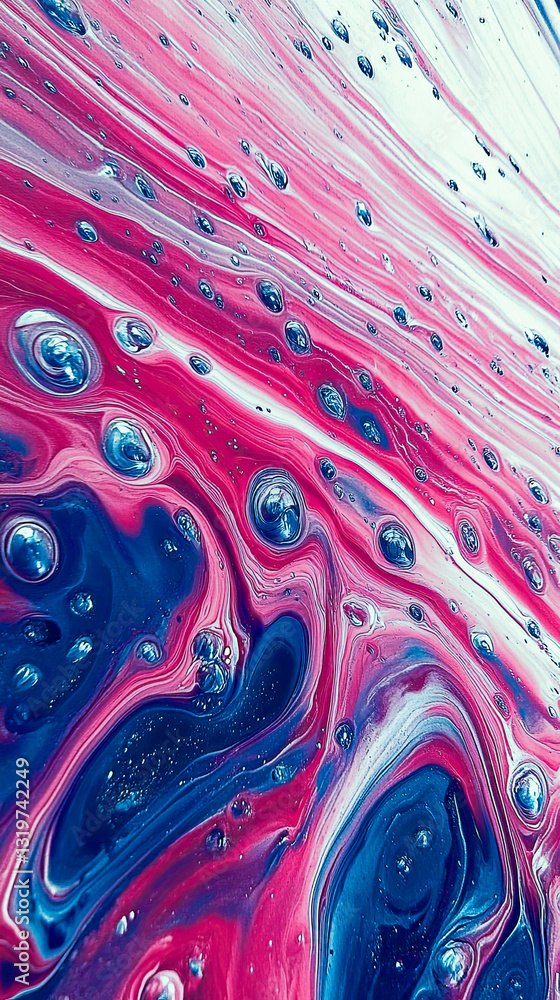 Poster teardrops of paint dance together in a vivid swirl of colors capturing the essence of dynamic winds