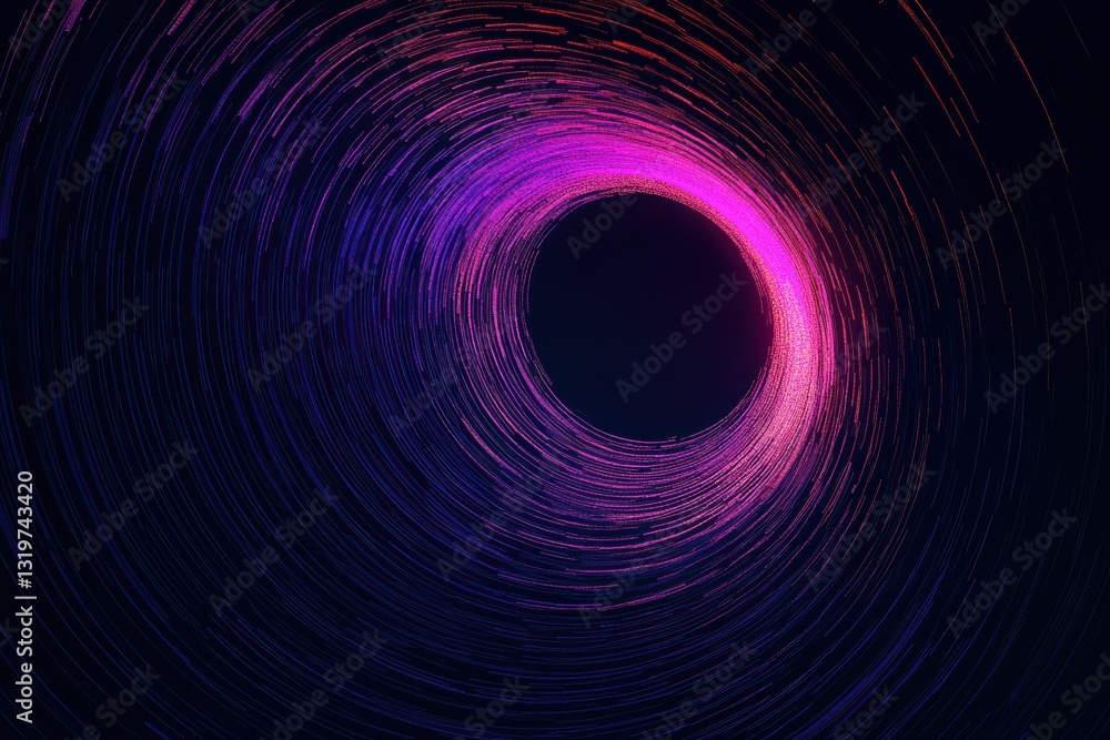 Poster visual representation of digital advertising concepts with vibrant circular patterns