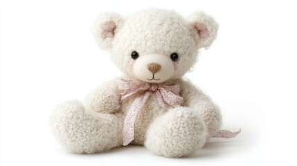 Teddy Bear and Dog Plush Toy on White Background
