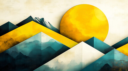 Abstract geometric pattern in vibrant summer hues 5