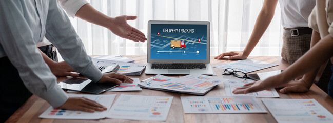 Delivery tracking system for e-commerce and brisk online business to timely goods transportation...