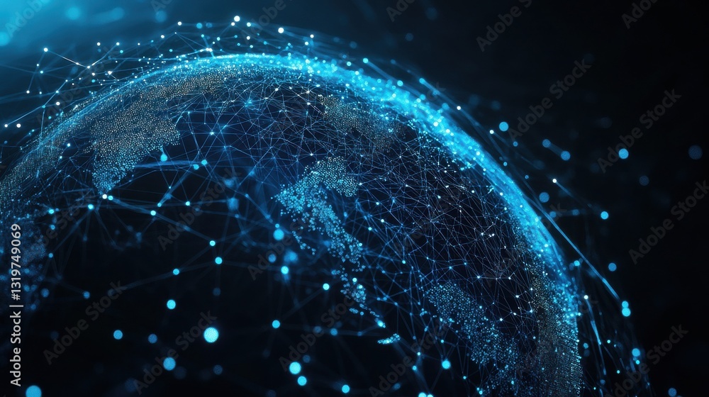 Aufkleber technology image of globe. abstract polygonal space. global network graphic concept. graphic concept