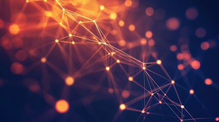 Fototapeta premium Abstract connected dots on bright background. Technology concept