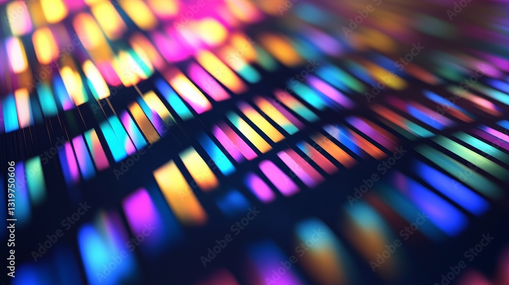 Poster vibrant abstract background featuring colorful light streaks and patterns, ideal for digital design