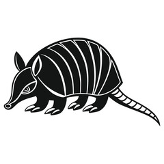Armadillo silhouettes and icons. Black flat color simple elegant white background Armadillo animal vector and illustration.