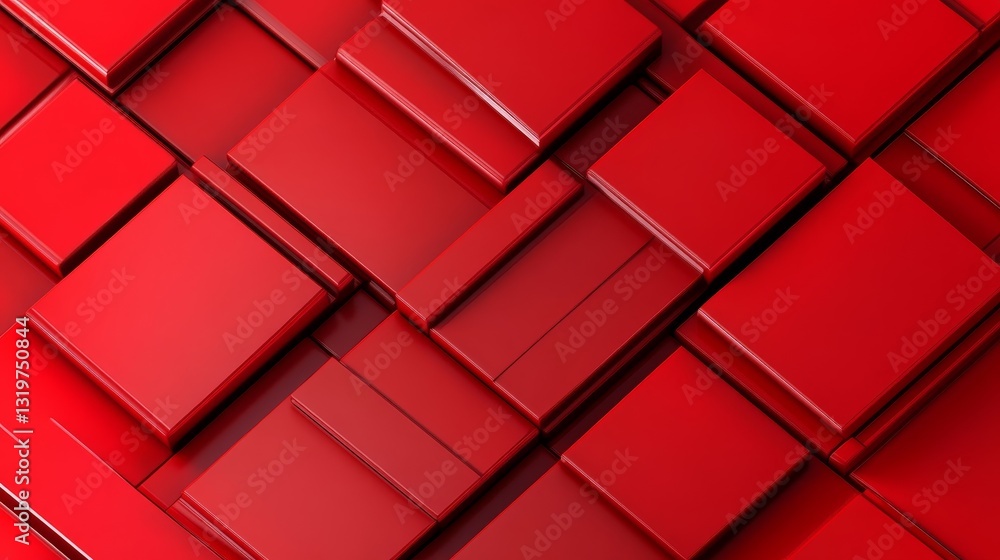 Aufkleber abstract arrangement of red geometric shapes creating a modern artistic background design