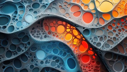 abstract fractal pattern with organic cell structures colorful geometric design fluid texture futuristic art